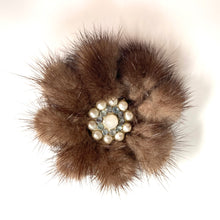 Load image into Gallery viewer, Vintage 50s Dainty Chocolate Brown Flower Shape Mink Brooch-Accessories, For Her-Brand Spanking Vintage