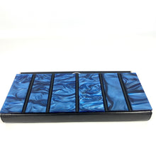 Load image into Gallery viewer, Vintage 90s Large Stunning Blue/Black Lapiz Lazuli Style Clutch/Chain Bag-Vintage Handbag, Clutch Bag-Brand Spanking Vintage