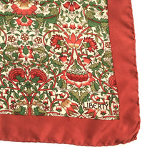 Load image into Gallery viewer, Vintage Liberty Silk Scarf in William Morris Design in Rust/Cream/Green-Scarves-Brand Spanking Vintage