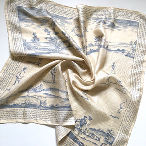 Vintage Rare Collectable 60s Liberty Of London 'Laws Of The Game Of Cricket' Large Silk Scarf Very Collectable-Scarves-Brand Spanking Vintage