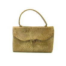 Load image into Gallery viewer, Vintage 50s dainty blond turtle skin handbag with gilt clasp and leather lining-Vintage Handbag, Exotic Skins-Brand Spanking Vintage