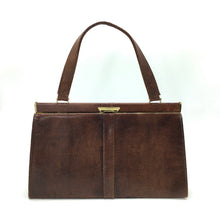 Load image into Gallery viewer, Vintage Marquessa 1950s Chocolate Lizard Skin Classic Ladylike Bag w/ Suede Lining-Vintage Handbag, Exotic Skins-Brand Spanking Vintage