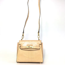 Load image into Gallery viewer, Vintage 90s Mini Mappin & Webb Lizard Skin Birkin Style Cross Body Handbag Shoulder Bag in Nude-Vintage Handbag, Exotic Skins-Brand Spanking Vintage