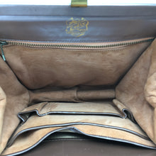 Load image into Gallery viewer, Vintage 50s/60s Lodix Taupe/Mushroom Pearlescent Leather Bag with Matching Purse and Mirror-Vintage Handbag, Kelly Bag-Brand Spanking Vintage