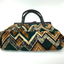 Load image into Gallery viewer, Vintage 70s large Chenille Carpet Bag, Overnight, Weekend, Work Bag w/Lucite Frame and by Weymouth American(WA) Made in UK-Vintage Handbag, Large Handbag-Brand Spanking Vintage