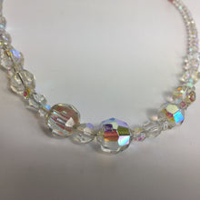 Load image into Gallery viewer, Vintage 50s Aurora Borealis Graduated Crystal Glass Bead Necklace with Gilt Clasp-Accessories, For Her-Brand Spanking Vintage