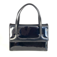 Load image into Gallery viewer, Vintage 60s Black Patent Leather Jackie O Style Top Handle Bag for Preston Made in UK-Vintage Handbag, Top Handle Bag-Brand Spanking Vintage