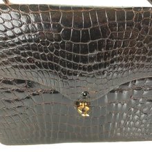 Load image into Gallery viewer, Vintage 50s 60s Exquisite Rich Chocolate Porosus Crocodile Skin Jackie O Handbag-Vintage Handbag, Exotic Skins-Brand Spanking Vintage