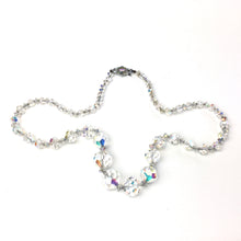 Load image into Gallery viewer, Vintage 50s Aurora Borealis Graduated Crystal Glass Bead Necklace with Crystal and Silvertone Clasp-Accessories, For Her-Brand Spanking Vintage
