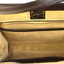 Load image into Gallery viewer, Vintage 50s 60s Small And Dainty Brown Leather Ackery Bag with Intricate Gilt Clasp Made in England-Vintage Handbag, Kelly Bag-Brand Spanking Vintage