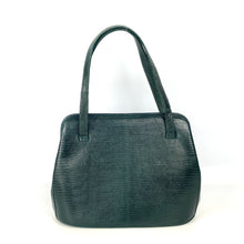 Load image into Gallery viewer, Vintage 1950s/60s Lodix Green Lizard Skin Classic Ladylike Handbag, Top Handle Bag, Made In England-Vintage Handbag, Exotic Skins-Brand Spanking Vintage