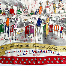 Load image into Gallery viewer, Vintage Hobbs Silk Scarf To Commemorate HM The Queen's Diamond Jubilee 1952 - 2012-Scarves-Brand Spanking Vintage