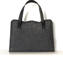 Load image into Gallery viewer, Vintage 40s/50s Large Dark Navy Textured Faux Leather Bag with Fitted Coin Purse-Vintage Handbag, Top Handle Bag-Brand Spanking Vintage