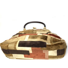 Load image into Gallery viewer, Eye Catching Vintage 70s, Very Large Carpet Bag/Overnight/Work Bag In 'Mary Poppins' Style, In Mustard, Rust and Brown By Weymouth American-Vintage Handbag, Large Handbag-Brand Spanking Vintage
