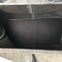 Load image into Gallery viewer, Vintage 80s Leather Faux Lizard Style Taupe Holdall/Overnight Bag/Carpet Bag Style Grip w/ Shoulder Strap Made in India-Vintage Handbag, Large Handbag-Brand Spanking Vintage