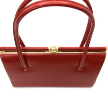 Load image into Gallery viewer, Vintage Small Dainty Lipstick Red Leather Classic Ladylike handbag by Eros Made in Britain-Vintage Handbag, Kelly Bag-Brand Spanking Vintage