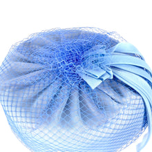 Load image into Gallery viewer, Vintage 50s 60s Pale Blue Chiffon Pill Box Hat w/ Veil-Accessories, For Her-Brand Spanking Vintage