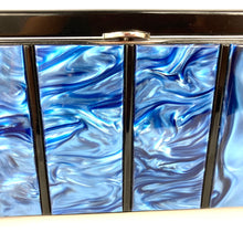 Load image into Gallery viewer, Vintage 90s Large Stunning Blue/Black Lapiz Lazuli Style Clutch/Chain Bag-Vintage Handbag, Clutch Bag-Brand Spanking Vintage
