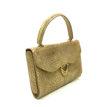 Load image into Gallery viewer, Vintage 50s dainty blond turtle skin handbag with gilt clasp and leather lining-Vintage Handbag, Exotic Skins-Brand Spanking Vintage