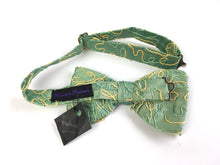 Load image into Gallery viewer, Gentleman's Silk Handmade Bow Tie Lime Green And Yellow by Hocus Pocus-Accessories, For Him-Brand Spanking Vintage