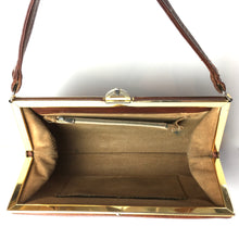 Load image into Gallery viewer, Vintage 40s 50s Miss Marple Tan Textured Leather Large Top Handle Bag-Vintage Handbag, Kelly Bag-Brand Spanking Vintage