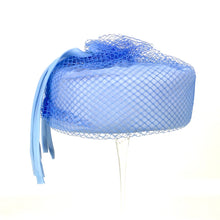 Load image into Gallery viewer, Vintage 50s 60s Pale Blue Chiffon Pill Box Hat w/ Veil-Accessories, For Her-Brand Spanking Vintage