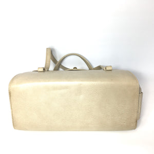 Vintage Large Beige/Cream Weymouth American Faux Leather Handbag w/Umbrella Pocket-Vintage Handbag, Large Handbag-Brand Spanking Vintage