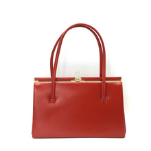 Load image into Gallery viewer, Vintage Small Dainty Lipstick Red Leather Classic Ladylike handbag by Eros Made in Britain-Vintage Handbag, Kelly Bag-Brand Spanking Vintage
