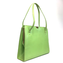 Load image into Gallery viewer, Vintage 50s 60s Lime Green Leather Twin Handled Classic Top Handle Bag with Suede Lining-Vintage Handbag, Kelly Bag-Brand Spanking Vintage