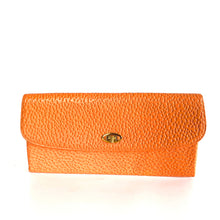 Load image into Gallery viewer, Vintage 50s Burnt Orange Leather Faux Pigskin Clutch Bag By Freedex-Vintage Handbag, Clutch Bag-Brand Spanking Vintage