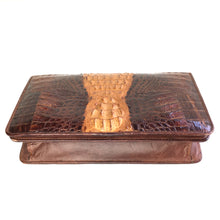 Load image into Gallery viewer, Vintage 70s Small Hornback Crocodile Skin Clutch Bag from Singapore-Vintage Handbag, Exotic Skins-Brand Spanking Vintage