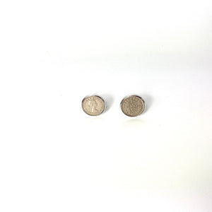 Vintage Genuine English Shilling Coin Cufflinks Dated 1955-Accessories, For Him-Brand Spanking Vintage