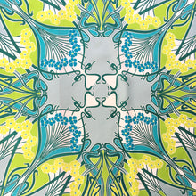 Load image into Gallery viewer, Large Liberty of London Silk Scarf in Ianthe Design in Turquoise Blue, Lime Green, Teal and Ivory-Scarves-Brand Spanking Vintage