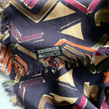 Load image into Gallery viewer, Vintage 80s Windsmoor Large Varuna Wool Shawl /Wrap in Purple/Navy, Orange Green and Taupe Made in Britain, Blue, Green And Beige-Scarves-Brand Spanking Vintage
