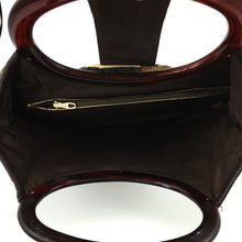 Load image into Gallery viewer, Vintage 70s Large Weymouth American Chenille Mary Poppins Lucite Round Handle Carpet Bag, Tote/Overnight/Work Bag-Vintage Handbag, Large Handbag-Brand Spanking Vintage