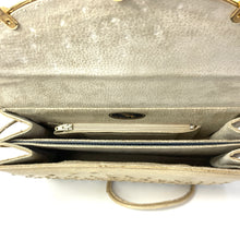 Load image into Gallery viewer, Vintage Genuine Ostrich Skin Clutch Bag/Shoulder Bag In Creamy Beige by Corbeau-Vintage Handbag, Exotic Skins-Brand Spanking Vintage