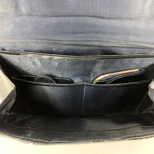 Load image into Gallery viewer, Vintage 50s Dainty Navy Leather Clutch Bag with Matching Leather Backed Mirror and Coin purse-Vintage Handbag, Clutch Bag-Brand Spanking Vintage
