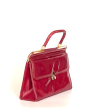 Load image into Gallery viewer, Vintage 60s/70s Lipstick Red Patent Leather Handbag By Holmes Of Norwich-Vintage Handbag, Kelly Bag-Brand Spanking Vintage