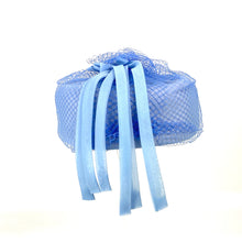 Load image into Gallery viewer, Vintage 50s 60s Pale Blue Chiffon Pill Box Hat w/ Veil-Accessories, For Her-Brand Spanking Vintage
