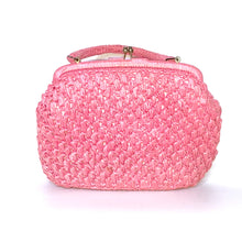 Load image into Gallery viewer, Vintage 60s Raffia Kisslock Clasp Handbag, Dolly Bag, Rare Pink by James Florsheim-Vintage Handbag, Dolly Bag-Brand Spanking Vintage