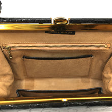 Load image into Gallery viewer, Gorgeous Vintage 50s/60s Black Crocodile Skin Classic Ladylike Bag By Mappin and Webb-Vintage Handbag, Exotic Skins-Brand Spanking Vintage