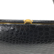 Load image into Gallery viewer, Gorgeous Vintage 50s/60s Black Crocodile Skin Classic Ladylike Bag By Mappin and Webb-Vintage Handbag, Exotic Skins-Brand Spanking Vintage