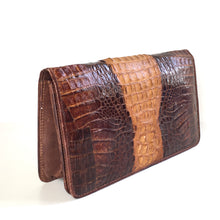 Load image into Gallery viewer, Vintage 70s Small Hornback Crocodile Skin Clutch Bag from Singapore-Vintage Handbag, Exotic Skins-Brand Spanking Vintage
