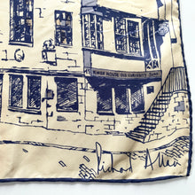 Load image into Gallery viewer, Vintage Collectable Original Silk Scarf By Richard Allan In Blue And Ivory Knox House Edinburgh Scotland-Scarves-Brand Spanking Vintage