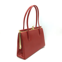 Load image into Gallery viewer, Vintage Small Dainty Lipstick Red Leather Classic Ladylike handbag by Eros Made in Britain-Vintage Handbag, Kelly Bag-Brand Spanking Vintage
