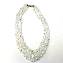 Load image into Gallery viewer, Fabulous Triple Strand Vintage 50s Aurora Borealis Crystal Necklace-Accessories, For Her-Brand Spanking Vintage