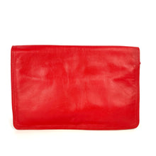 Load image into Gallery viewer, Vintage 70s/80s Unused Large Pillar Box Red Leather Clutch Bag With Optional Shoulder Strap by Tula-Vintage Handbag, Clutch Bag-Brand Spanking Vintage