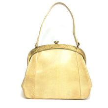 Load image into Gallery viewer, Vintage 50s/60s Dainty Buttercream Lizard Skin Top Handle Bag by Jane Shilton-Vintage Handbag, Exotic Skins-Brand Spanking Vintage