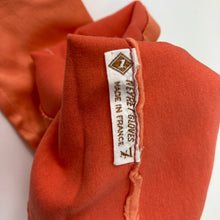 Load image into Gallery viewer, Vintage 50s/60s Orange Satin Long Evening/Occasion Gloves by Neyret Made in France7 1/2-Accessories, For Her-Brand Spanking Vintage

