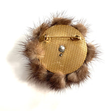 Load image into Gallery viewer, Vintage 50s Dainty Chocolate Brown Flower Shape Mink Brooch-Accessories, For Her-Brand Spanking Vintage